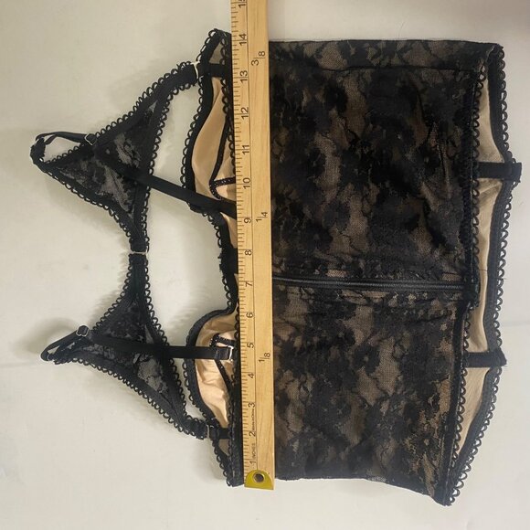 Coquette Cropped Corset Bralette Size‎ S Lace Romantic Sexy Lingerie Bra - Picture 6 of 11